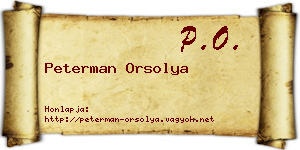 Peterman Orsolya névjegykártya